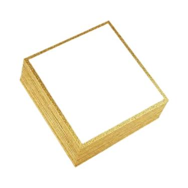 Imagem de Colaxi 10x Placas Shikishi em Branco para Artesanato, Cartões Artísticos, Materiais para Autógrafos, Placas para Assinaturas de Artistas, Ideal para, Ouro, M