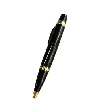 Imagem de AXPTI Caneta-tinteiro de ponta retrátil exclusiva de luxo com brilho para presente, clipe de diamante de cor aleatória (uma ponta esférica, com uma bolsa de couro)