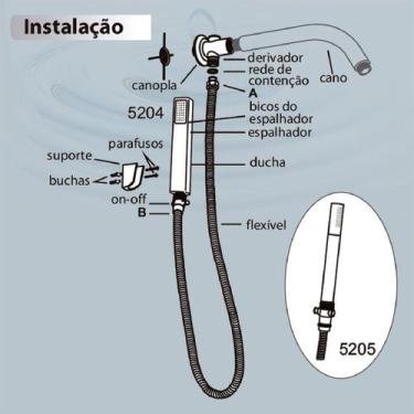 Imagem de 5205 C16 - Ducha Manual Com Desviador Cromado - Lorenzetti