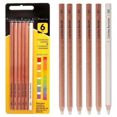 Imagem de Conjunto De Lápis Incolor Para Esfumar E Acabamento, À Base De Cera, N