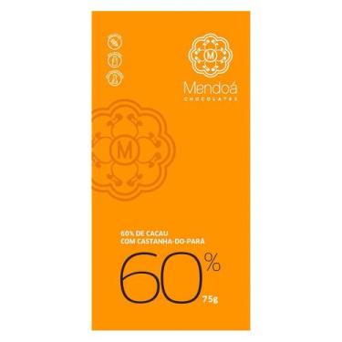 Imagem de Chocolate 60% Cacau com Castanha do Pará Mendoá 75g