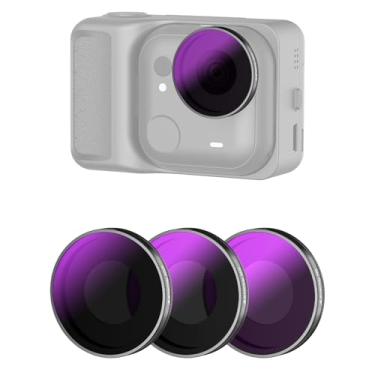 Imagem de AMAZEAR Kit de filtros ND para acessórios Insta360 GO Ultra (pacote com 3), filtros de lente de vidro óptico Pro Insta 360 ND8 ND32 ND128 com revestimento múltiplo para desfoque de movimento