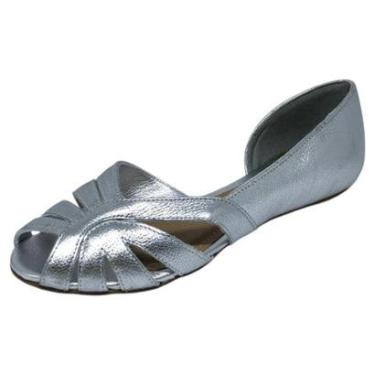 Imagem de Sandália Rasteirinha Feminina Couro Moderna Brilho Bottero-Feminino