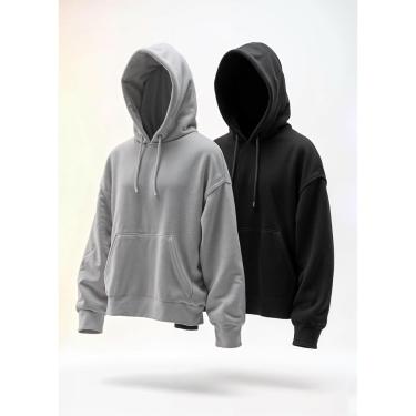 Imagem de Kit 2 Moletom Masculino Feminino Blusa Casaco Canguru Capuz-Unissex