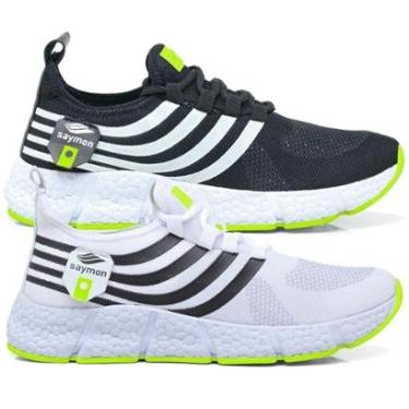 Imagem de Kit 2 Pares Tênis Academia New Saymon Masculino Feminino Confortável Corrida Fast Esportivo YyE-Unissex