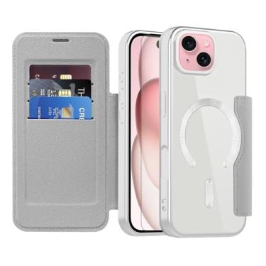 Imagem de Asuwish Capa de telefone para iPhone 15 Plus 17.0 cm capa carteira magnética com protetor de tela de vidro temperado flip porta-cartão de crédito bloqueio RFID acessórios para celular i Phone15 15+