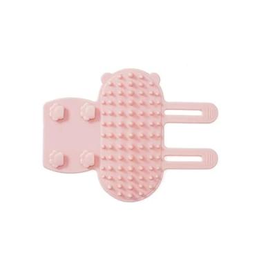 Imagem de Pente de massagem para remoção de pelos de gatos para animais de estimação, escova de esfregar, escova, escova, canto, parede, gato, arranhador, pentes (rosa)