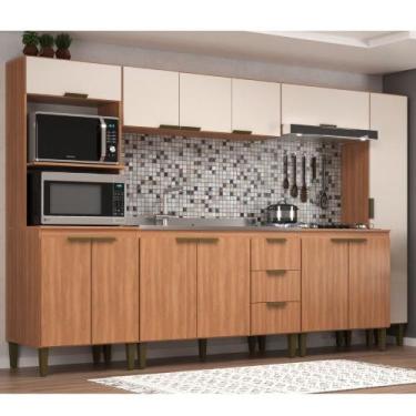 Imagem de Cozinha Modulada 6 Peças sem Pia Bia J Carvalho, Freijo/Off White