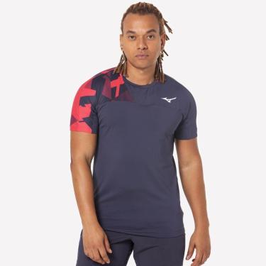 Imagem de Camiseta de Tennis Mizuno Daybreakers Shadow Masculina M Azul-Masculino