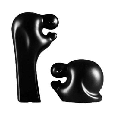 Imagem de U5GAAALPPQ9 Monges Ornamentos Decorativos Carro Casa Mesa Prateleira Decoração Arte Colecionável (Cor: Branco) (Preto)