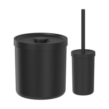 Imagem de Conjunto Bold Lixeira 6L + Escova Sanitária Preto - Ou