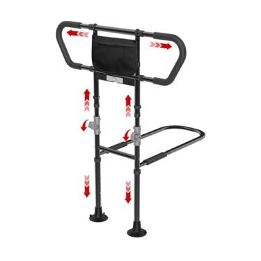 Imagem de citythere Trilhos de cama para idosos adultos idosos trilho de segurança de altura ajustável com capacidade de 181 kg, alça antiderrapante e luz noturna inteligente, barra de apoio de prevenção de