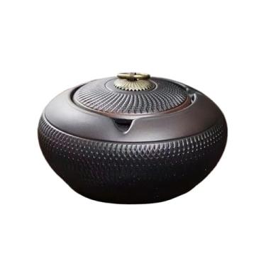 Imagem de Porta-cinzas Cinzeiro com Tampa de Cerâmica para Sala Estar Escritório Mesa