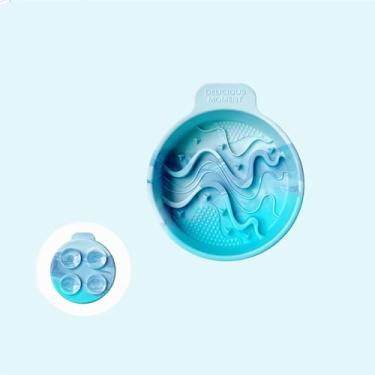 Imagem de Tigela de silicone para alimentação lenta para animais de estimação com ventosa, tigela redonda antiasfixia, alimentação e água, tigela de fácil limpeza para gatos e animais de estimação pequenos