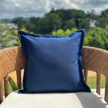 Imagem de Capa Almofada Impermeável Área Externa c/ Abas 45x45 Azul - AMOFADAS