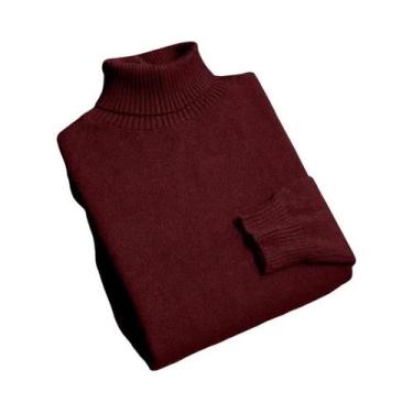 Imagem de Suéter Masculino Slim Fit De Tricô Gola Alta Outono Alta Qualidade Ant