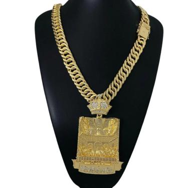 Imagem de Cordão Grumet 15Mm + Pingente Santa Ceia - Banhado A Ouro