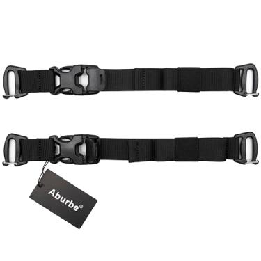 Imagem de Aburbe Alças de mochila ajustáveis de 83,8 cm com fivela de liberação rápida, alças de fixação resistentes para saco de dormir, tenda, tapete de ioga, caminhadas, ciclismo, bagagem – pacote com 2