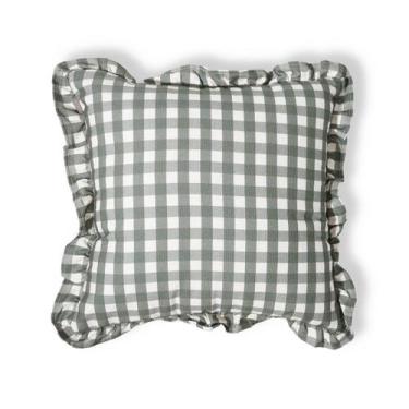 Imagem de Capa de Almofada Estampada com Babados Vichy Elena Verde - Westwing, V