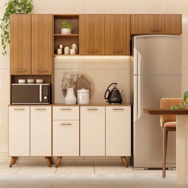 Imagem de Cozinha Compacta Amélia Freijó Uv/ripado/off Acetinado Z44 - Mpozenato