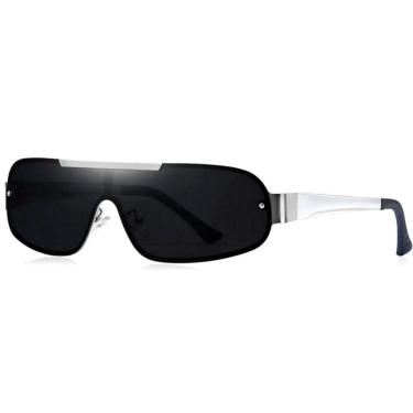 Imagem de Óculos De Sol Piloto Barcur Ultra Leve Alumínio Masculino Lente Polarizada Uv400 Prata