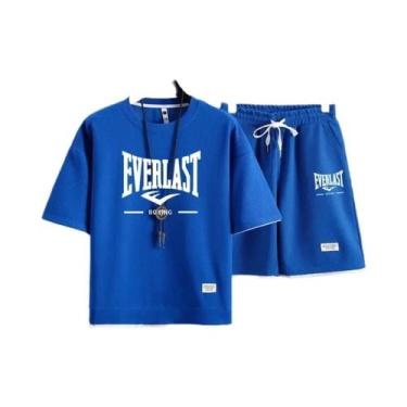 Imagem de Conjunto De Camiseta De Gola Redonda E Calções De Secagem Rápida Para 