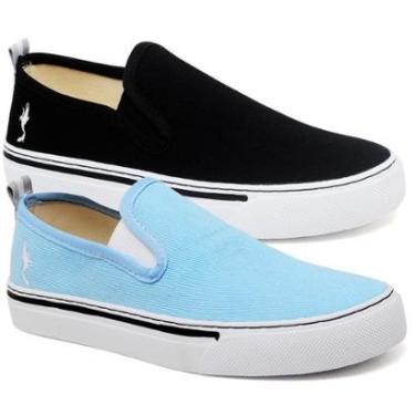 Imagem de Kit Sapatênis Feminino Sem Cadarço Slip On Polo Blu Leve Calce Fácil-Feminino