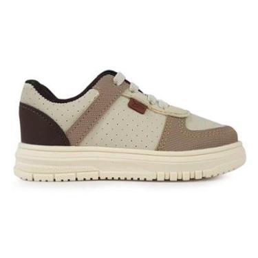 Imagem de Tênis Casual Jet Kids Bege Cadarço Elástico Infantil Maninos-Masculino