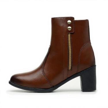 Imagem de Bota Coturno Feminina Cano Médio material sintético Confortável Salto 