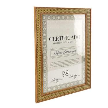 Imagem de Porta Retrato Diploma Certificados A4 Borda Tipo Trama 6325 - Livon