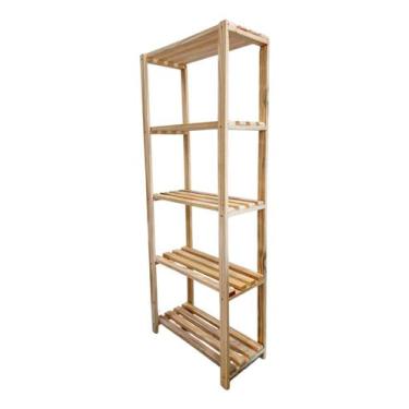 Imagem de Estante De Madeira Pinus 5 Prateleiras 170X65X30 Cm - Escadas Seguranc