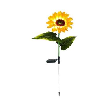 Imagem de Luz Solar LED Em Forma De Flor De Girassol, Lâmpada De Jardim À Prova 