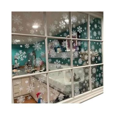 Imagem de Adesivos De Janela Em Forma De Floco De Neve Branco, 114 Peças, Decora