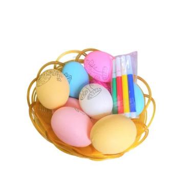 Imagem de Arte E Atividade Com Ovinhos De Páscoa Para Colorir 10unidad - Lynx pr