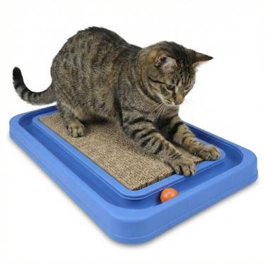 Imagem de Arranhador Para Gatos Retangular com Bolinha Interativo Relax Antiestr