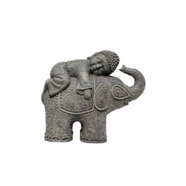Imagem de Estatua Decorativa Elefante com Buda Tibetano em Resina