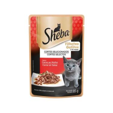 Imagem de Ração Úmida para Gato Filhote Sachê Sheba - Cortes Selecionados Carne 