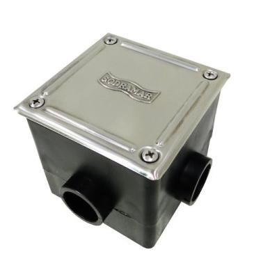 Imagem de Caixa de Passagem com Base Quadrada e Tampa Inox Sodramar