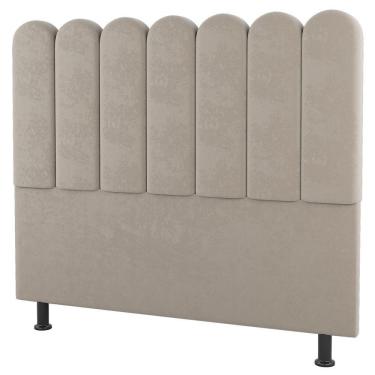 Imagem de Cabeceira Cama Box Casal King Size Lana 195cm Suede Bege - Desk Design