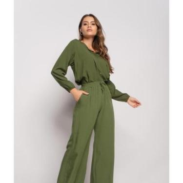 Imagem de Blusa Salvatore Fashion Gola V Manga Longa Viscolinho Feminina-Feminino