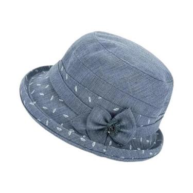 Imagem de Chapéu Bucket Casual De Tecido Para Idosos, Proteção Solar, Fino, Moda