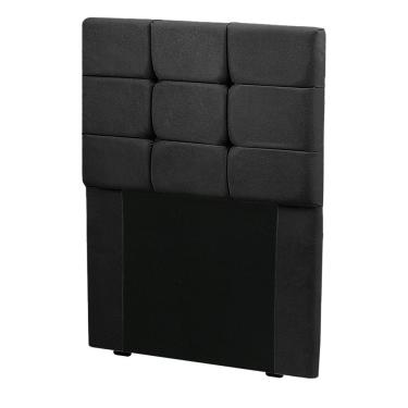 Imagem de Cabeceira Para Cama Box Solteiro Julia 0,88m Veludo Com Botões 90x126x10cm Preto Star C...
