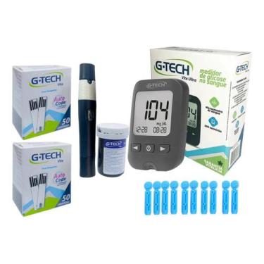 Imagem de Aparelho Medidor de Glicose G Tech Vita Ultra 110 Tiras de Glicemia Ca
