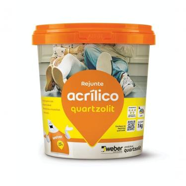 Imagem de Rejunte Acrílico Cinza Platina 6 Potes De 1kg - Quartzolit