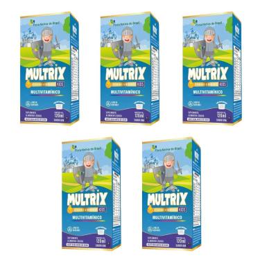 Imagem de Kit 5x Multrix Infantil Vitaminas A Z 5x120ml Uva Flora-Unissex