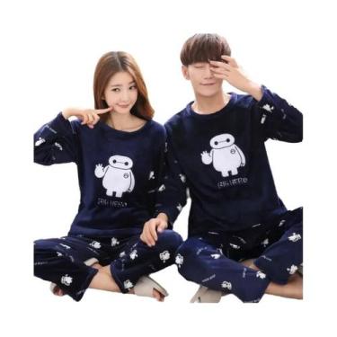 Imagem de Conjunto De Pijamas De Fleece Coral Grosso Para Mulheres E Homens, Pij