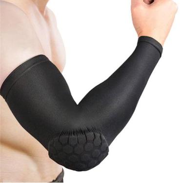 Imagem de Cotoveleira de Impacto MBFit Preta Proteção Esportiva Ajustável