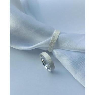 Imagem de Aliança de Compromisso Prata 950 - Quadrada Fosca - Ramos Alianças