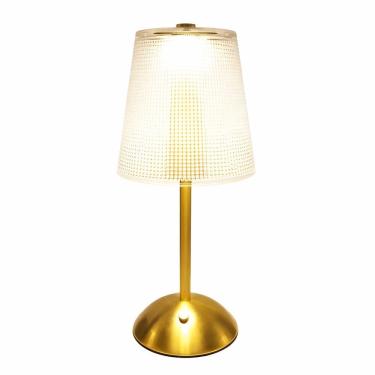 Imagem de Luminária Abajur LED Sem Fio Metal - Recarregável e Touch 3 Cores de Luz