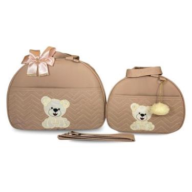 Imagem de Kit Bolsa Maternidade 2 Peças Grande Impermeável + Mochila + Trocador 